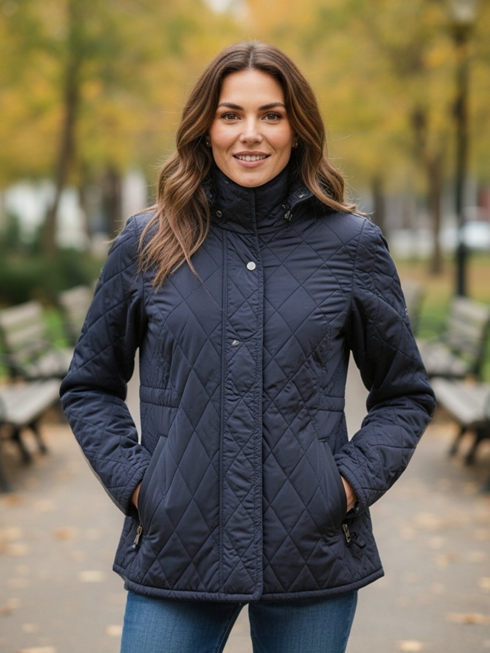 Coach Quilted Puffer Jacket - Navy Blue